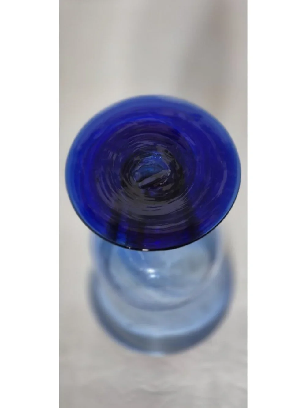 Set Of (2) Mexican Hand Blown Cobalt Blue Stemmed Bar Glasses Thick 6 oz